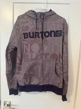 Burton Purple and White Patterned Zip Hoodie Women’s Size Large*